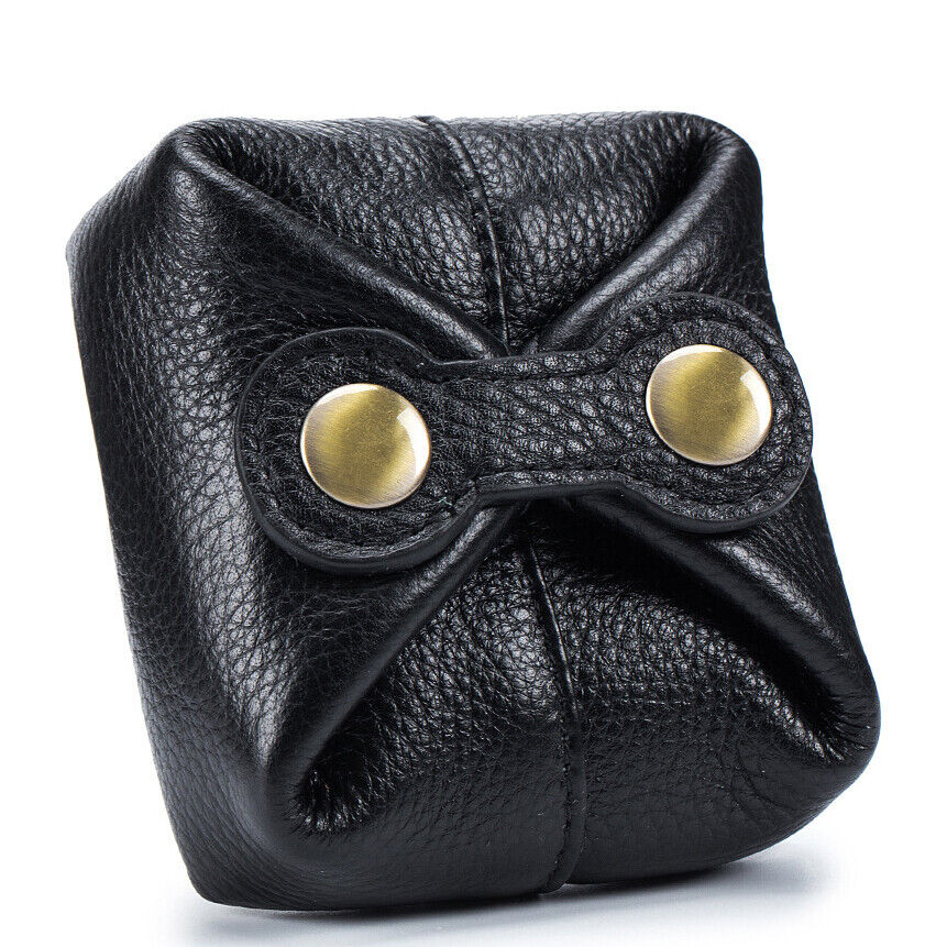 Handmade 100% Genuine Leather Cute Coin Lipstick Storage Bag Earphone Key Holder