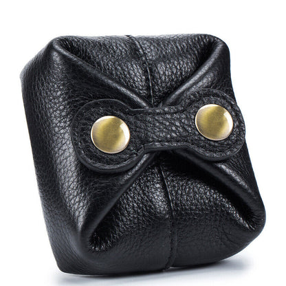 Handmade 100% Genuine Leather Cute Coin Lipstick Storage Bag Earphone Key Holder