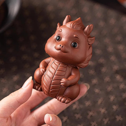 Chinese Mythical Purple Sands Tea Pet 8.4cm Kungfu Tea Table Decoration Tea Play