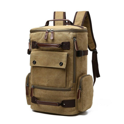 Men's Backpack Vintage Canvas Backpack Men Travel School Bags Large Capacity Bag