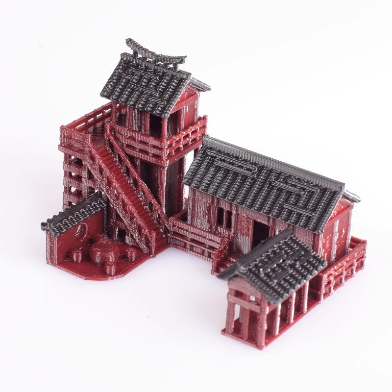 Chinese Ancient Building Tea House Model Scene Plastic Aquarium Bonsai Toys