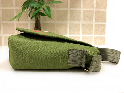 China Chairman Mao "Service to the People" Shoulder Bag Green Messenger Bag