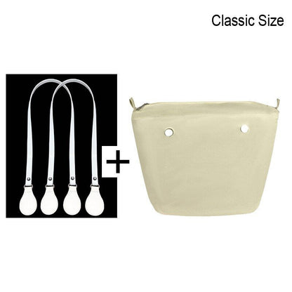 1set Canvas Lining Insert Inner Pocket 85cm Long Handles Microfiber Leather Bag