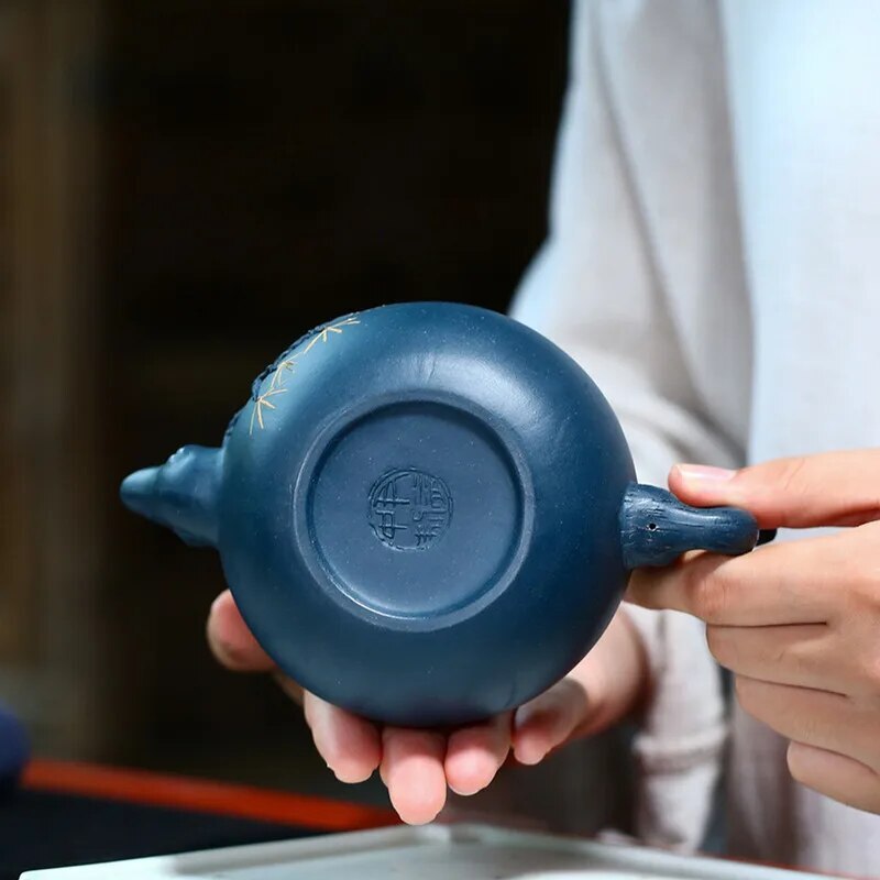 240ml Chinese Yixing Tea Pots Purple Clay Teapot Beauty Kettle Raw Ore Azure Mud