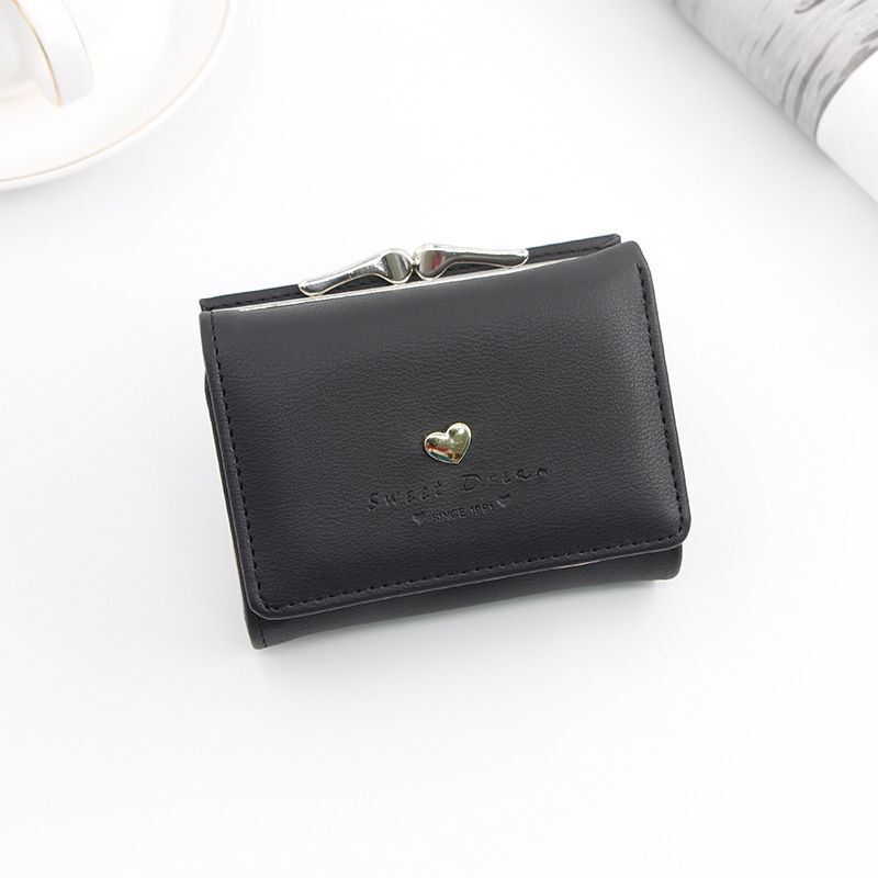 Small Wallet Loving Heart Short Wallet Card Holder Coin Purse Clutch Bags Hasp