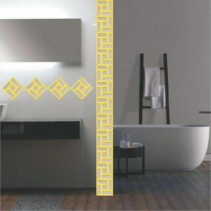 Wall Mirror Stickers 30Pcs 5*5CM 3D Waist Line Acrylic Decorations Living Rooms