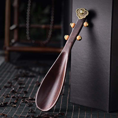 18CM Black Sandalwood Pipa Tea Spoon Tea Set Accessories Tea Shovel Tea Spoon