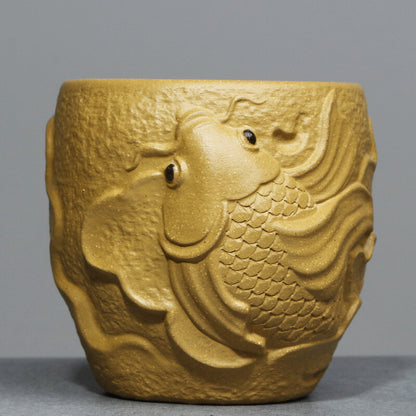 Yixing Purple Sand Handmade Raw Ore Gold Section Mud Gold Jade Mantang Tea Cup