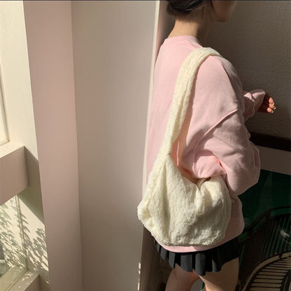 Nylon Shoulder Bag Underarm Bags Tote Wrinkled Bubble Handbag Zipper 24*10*22 CM