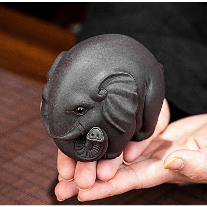 On Sales Chinese Tea Pet Elephant Statue Mascot House Warming Gift Artware Small