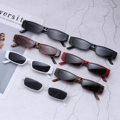 Sunglasses Vintage Retro Small Frame Rectangle Square Narrow Eyewear UV400 26MM