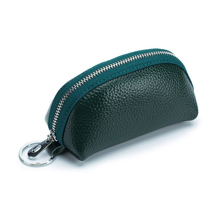 Unisex Soft Small Real Leather Pouch Coins Purse Mini Soft Wallet Zips Keys Bag
