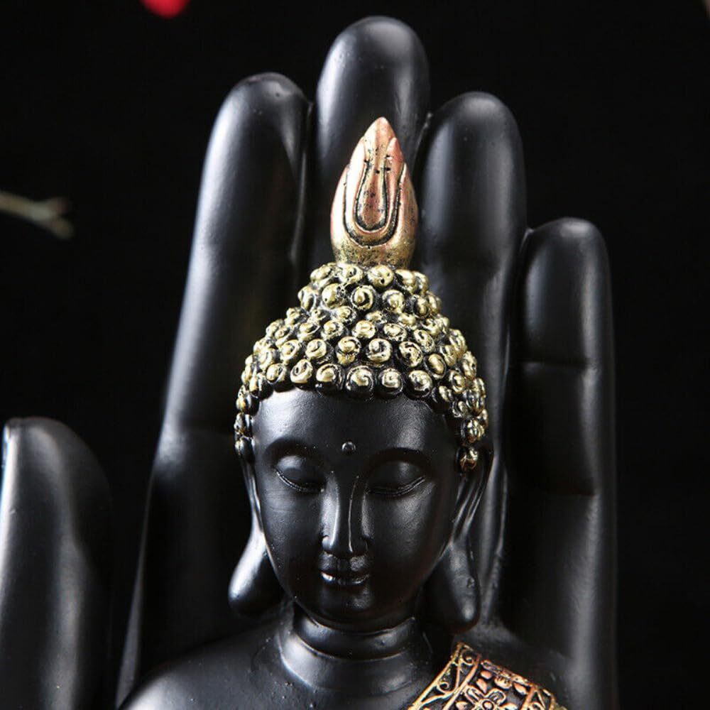 7.08" Buddha Sculpture Green Resin Hand Made Buddhism Statue Home Decoration