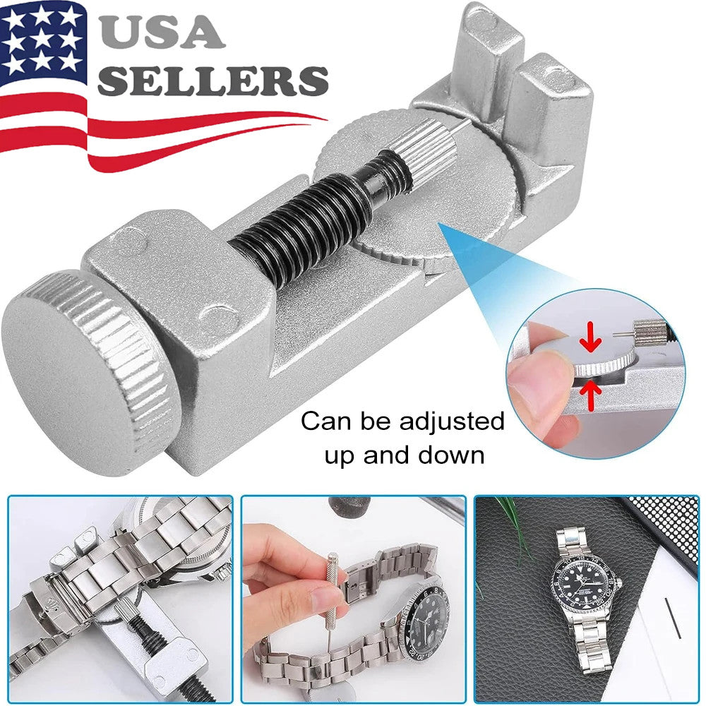Metal Adjustable Watch Band Strap Bracelet Link Pin Remover Repair Tool Kit US