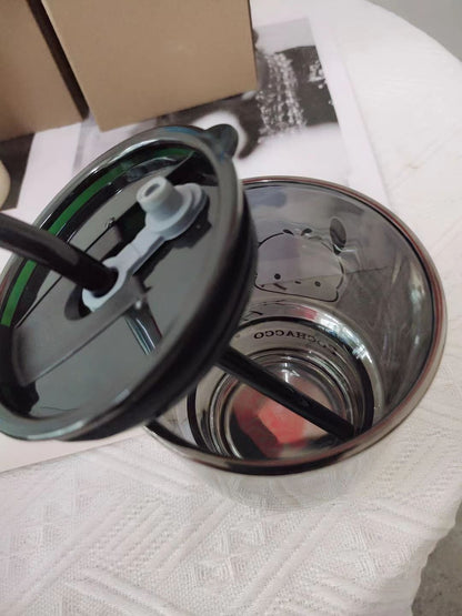 Kuromi Straw Glass Lovely Water Cup Coffee Cup Portable