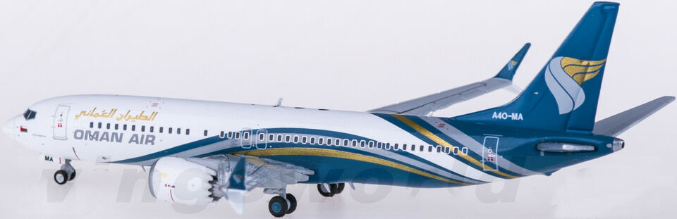 1:400 JC Wings OMAN AIR BOEING 737 MAX 8 Passenger Airplane Diecast Plane Model