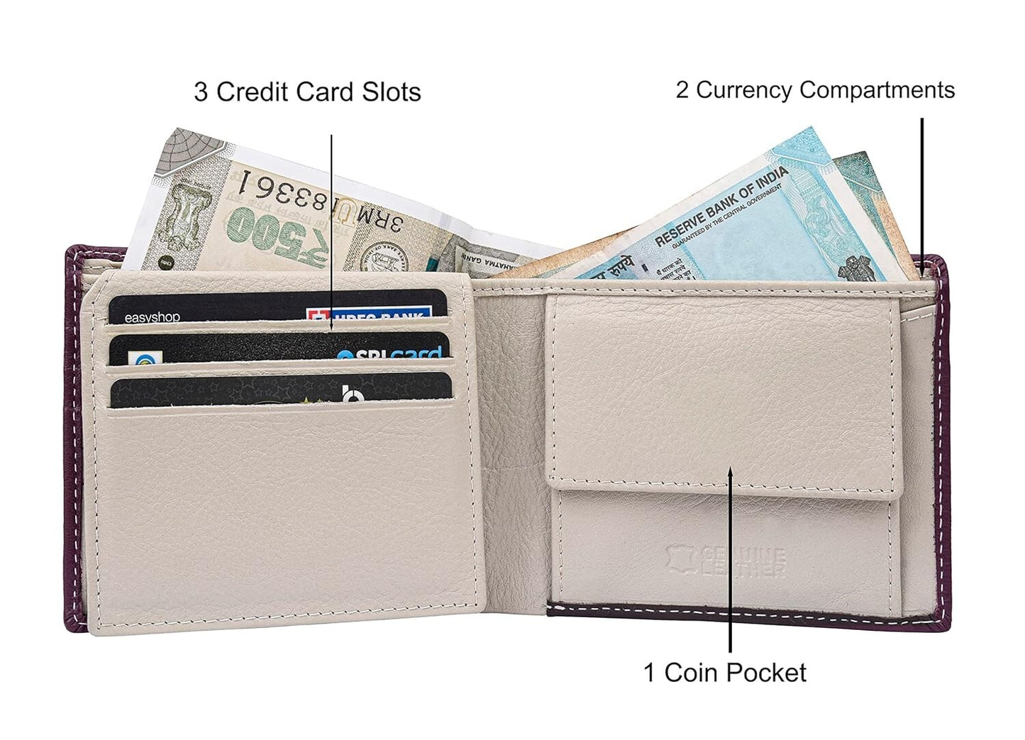NEW BROWN/SAND BI-FOLD LEATHER MEN'S WALLET RFID PROTECTION GIFT ITEM