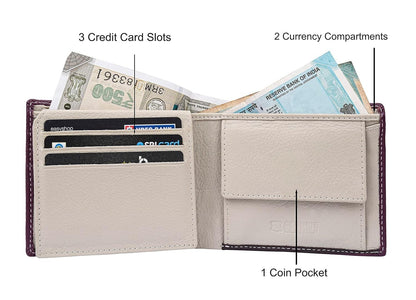 NEW BROWN/SAND BI-FOLD LEATHER MEN'S WALLET RFID PROTECTION GIFT ITEM