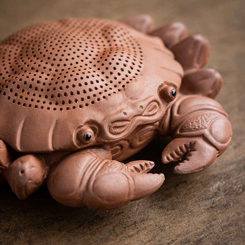 Multi Functional Tea Pet Yixing Zisha Crab Purple Clay Tea Strainer Filter Net