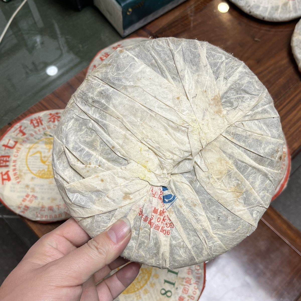 Xiaguan 2011 8113 Brown Mountain Early Spring Green Cake XY Pu'er Tea Raw 357g