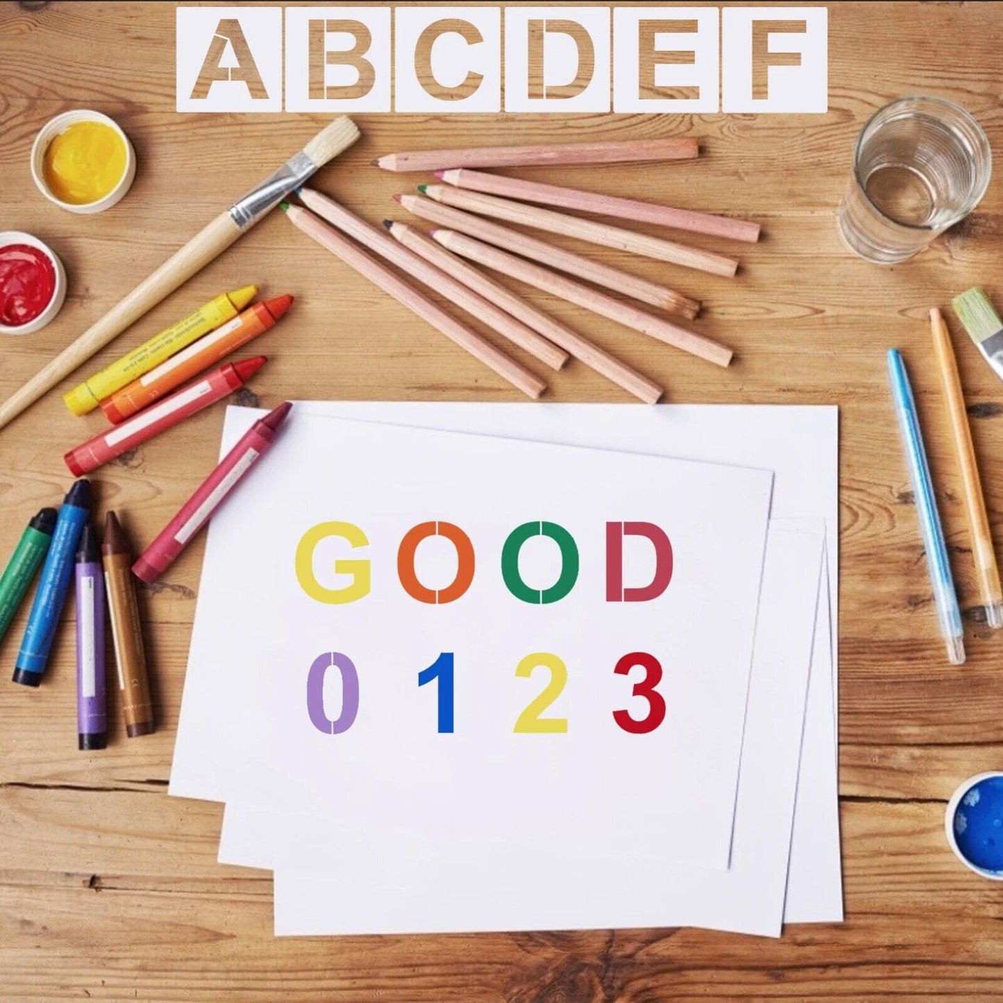 Letter Number Stencil 62Pcs PET Reusable Washable Alphabet Crafr Template 5 Inch