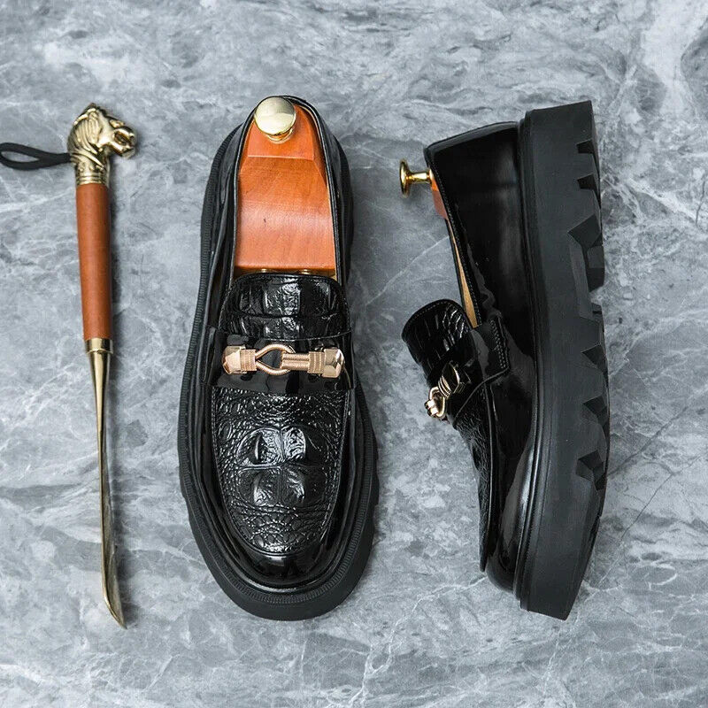 Black Loafers Men Pu Leather Shoes Shoes Handmade Men Dress Shoes