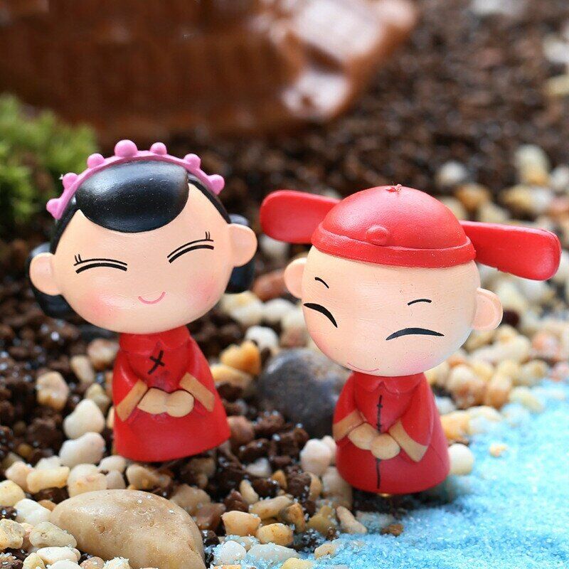 Groom Wedding Decoration Micro Landscape Ornament and 2pcs/lot Couple Doll Brid