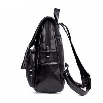Womens Ladies Fashion Tassels Shoulder Casual Travel Bag PU Leather Backpack US.