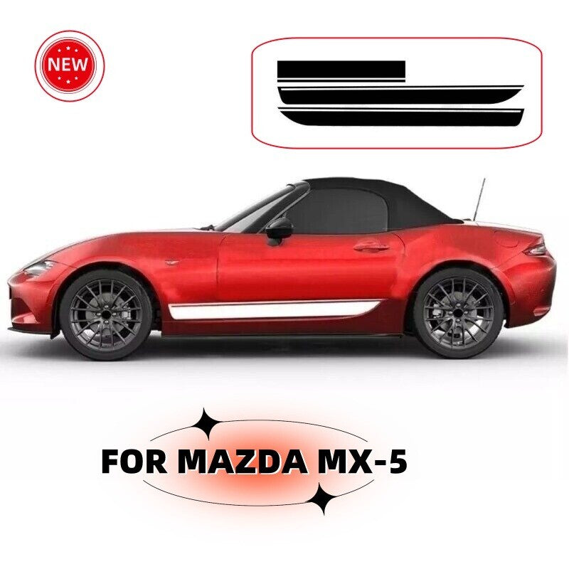 FOR MAZDA Graphics Car Hood Stripe Side Sticker Decals Kit Custom Models Fit