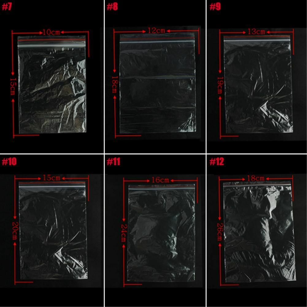 Clear Stand Up 100Pcs/Lot Pouch Plastic Lock Bag Zipper Transparent Food Storage
