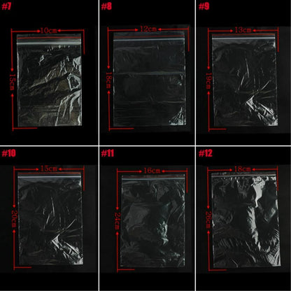 Clear Stand Up 100Pcs/Lot Pouch Plastic Lock Bag Zipper Transparent Food Storage
