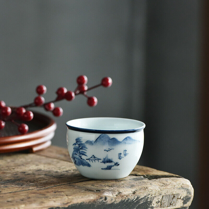 Chinese Blue White Porcelain Tea Cups Ceramic Gongfu Teacup Tea Wine Mug Gift