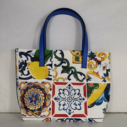 Floral Traveling Shoulder Bag Textured Leather Shopper Large Bag Women Handbags