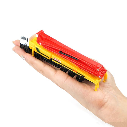 1/100 Scale Concrete Pump Truck Diecast Model Engineering Vehicle Car Toy Decor