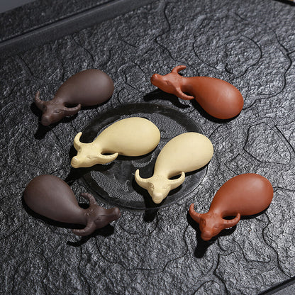 One Buffalo Tea Pet Tray Yixing Zisha Purple Clay China Ornament Household Car