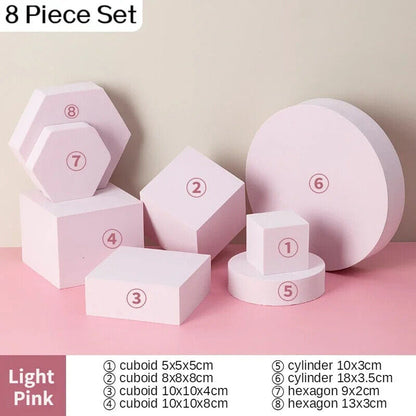 Photo Background Props 8Pcs Foam Solid Colors Photography Cube Posing Ornaments