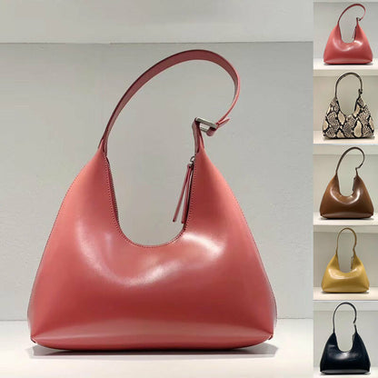 Small U Top Real Leather Snake Vintage Shoulder Bag Purse Handbag Top Handle