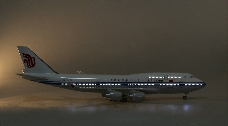 1:150 47CM AIR CHINA BOEING 747-400 Plane Led Sound-controlled Light Resin Model