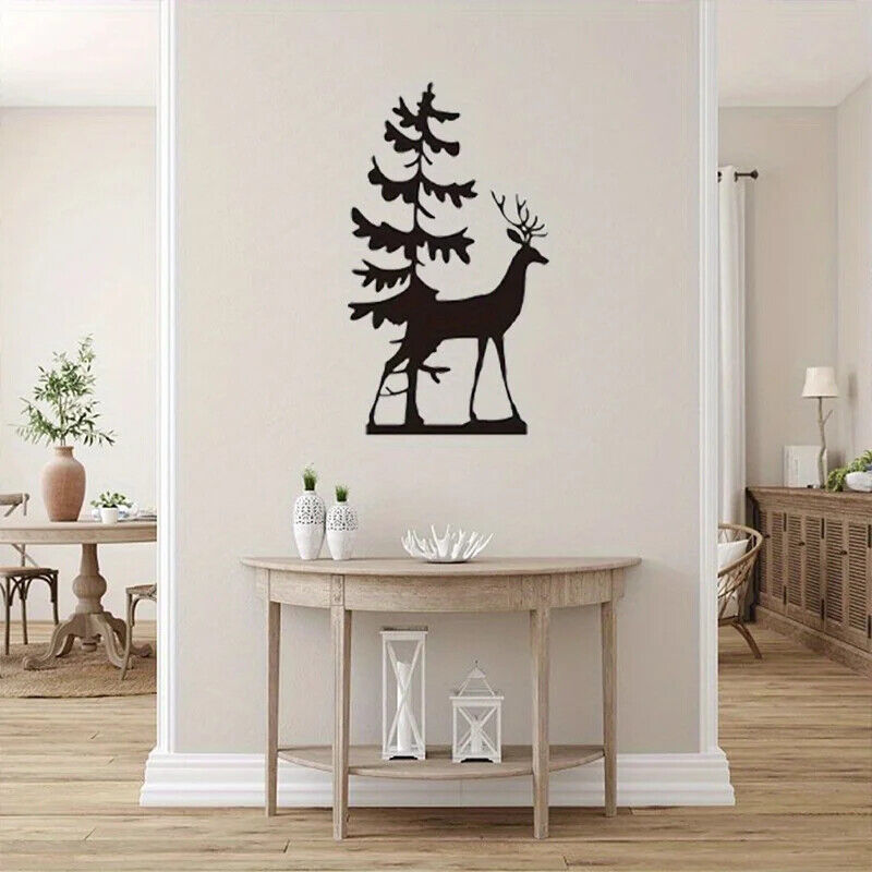 1pc Squirrel And Elk Pattern Hanging Picture, Metal Craft Product