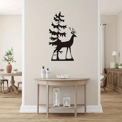 1pc Squirrel And Elk Pattern Hanging Picture, Metal Craft Product