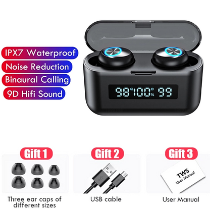 TWS Wireless Earbuds Bluetooth 5.0 Waterproof Headset Headphones With Power Bank