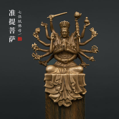 6.4CM Buddhist Articles Mini Buddha Mother Carvings Handmade Bronze Ornaments