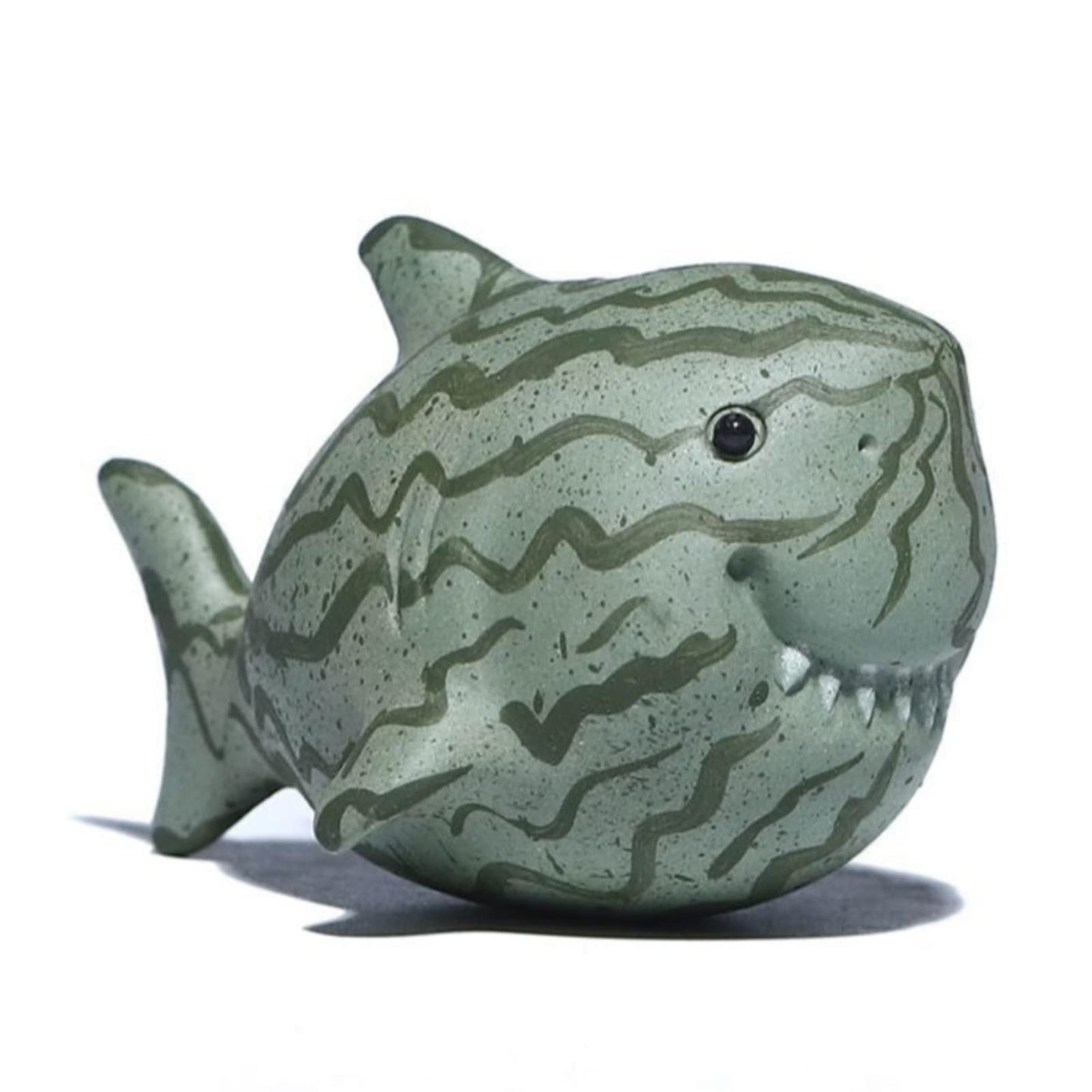 Handmade Watermelon Shark Tea Pet Ornament 7cm Chinese Tea Table Decor Tea Play