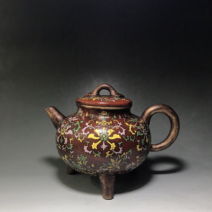 vintage chinese yixing purple clay teapot zisha ceremony teaware collection rare
