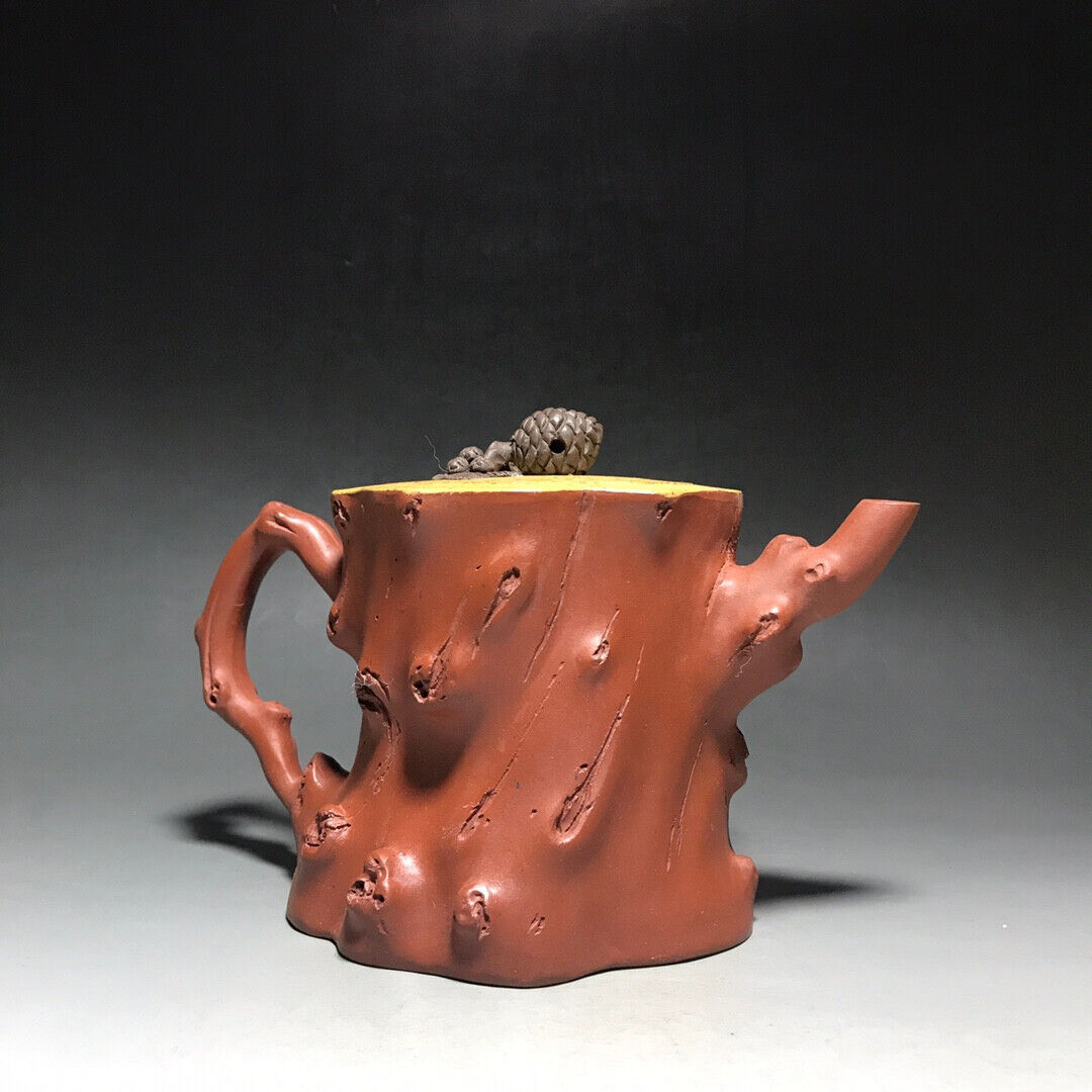 Chinese Yixing Zisha Clay Handmade Exquisite Teapot（松鹤树桩 底款：王寅仙）