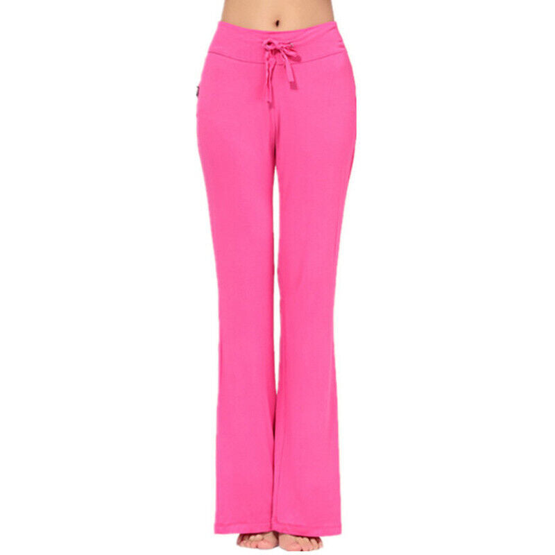 Women Casual Flared Trousers Long Pants Baggy Elastic Yoga Dance Sports Pants