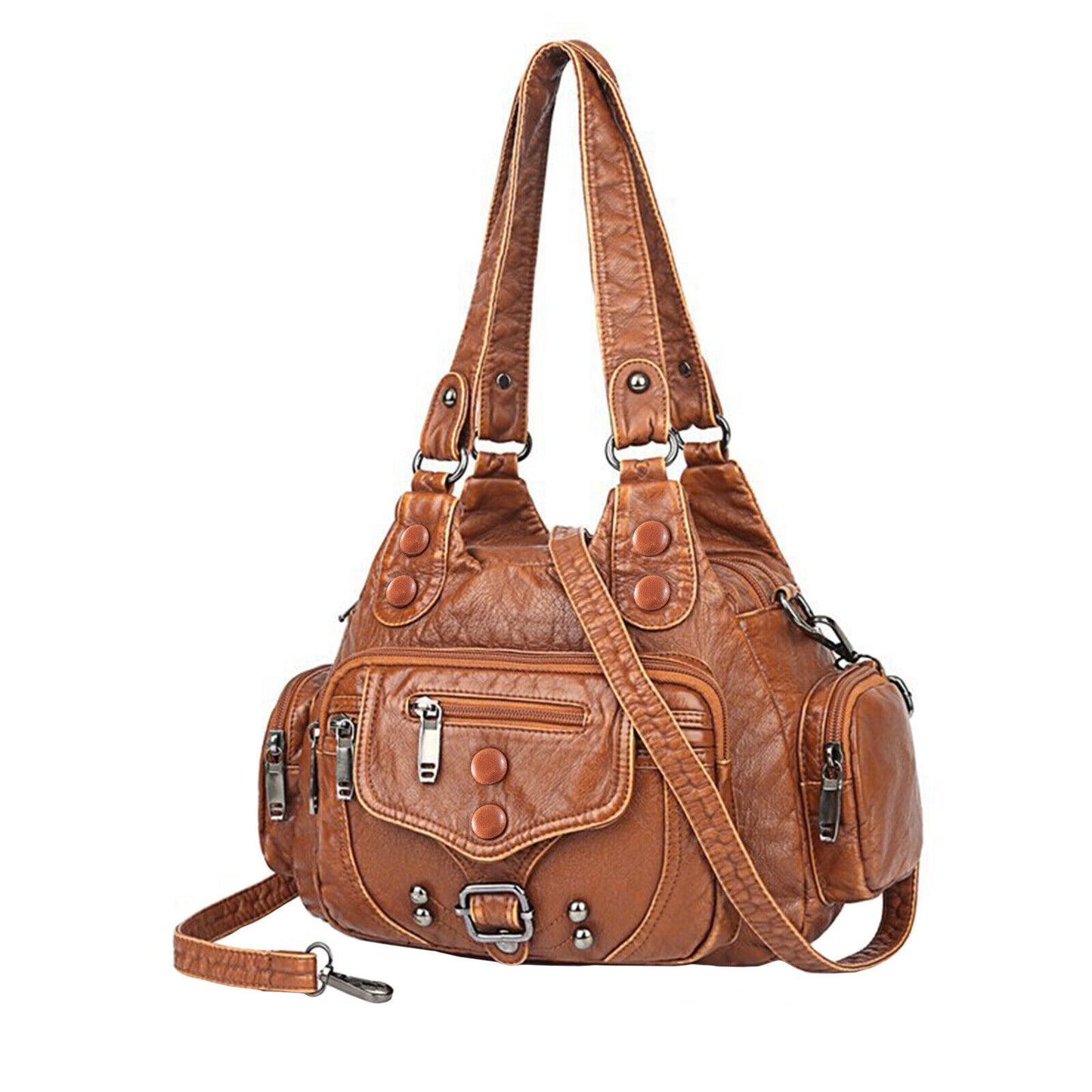 Soft Women Crossbody Hobo Bag Faux Leather Large Shoulder Tote Bag Handbag Purse