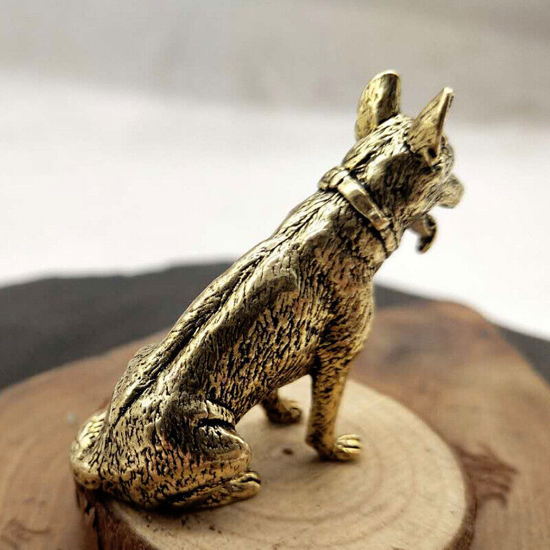 Solid Brass Dog Figurines Mini Statue Home Ornaments Animal Figurines Gift A9