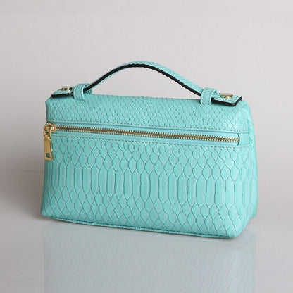 Pattern PU Leather Clutch Bag Women Trendy Make Up Handbag Purse Bag
