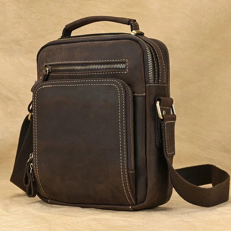 Men's Shoulder Bag Double Pocket Flap Messenger Bag Man Handbag